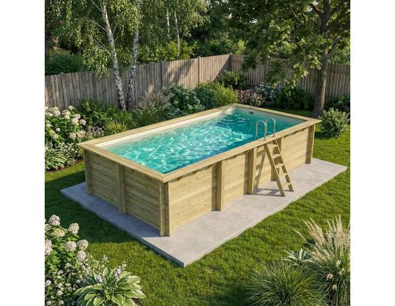 Altanka - Piscine hors sol en bois AQUA 7 x 3.75 - H.1.45 m, sable, fixations à visser - BAS7308OSPL3 - ALTANKA - Image 2