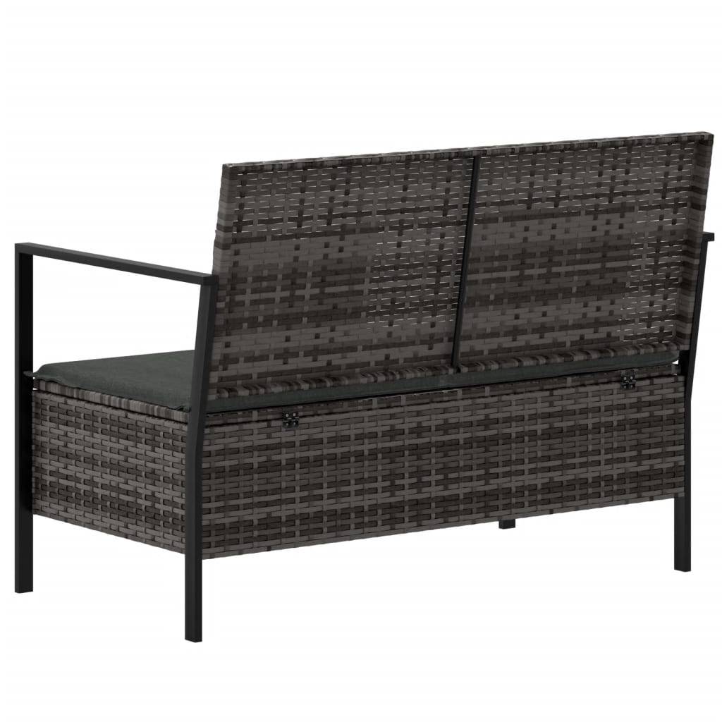 Maison Chic - Banc de jardin - Banc d'extérieur - Banquette à 2 Places avec Coussins Gris Résine Tressée-JU13914 - Imagen 5