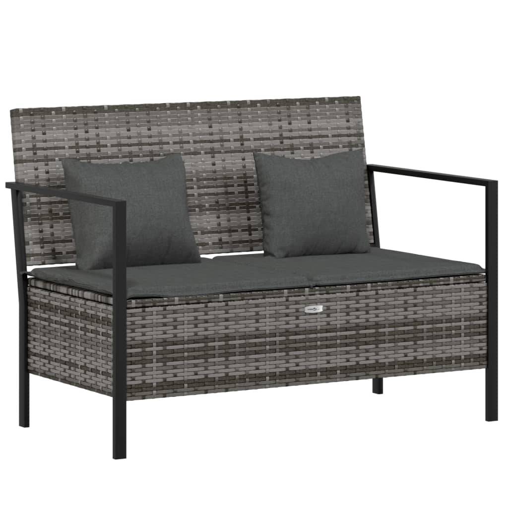 Maison Chic - Banc de jardin - Banc d'extérieur - Banquette à 2 Places avec Coussins Gris Résine Tressée-JU13914 - Imagen 1