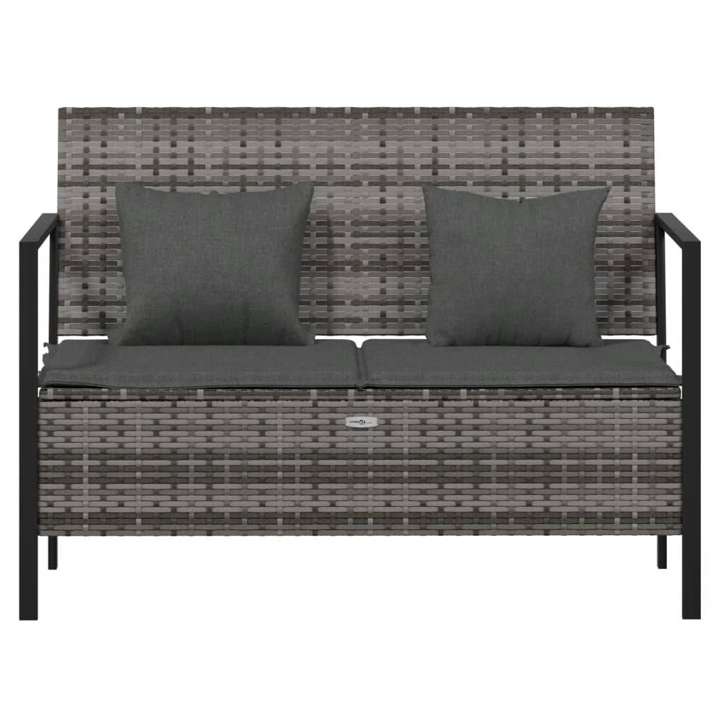 Maison Chic - Banc de jardin - Banc d'extérieur - Banquette à 2 Places avec Coussins Gris Résine Tressée-JU13914 - Imagen 3