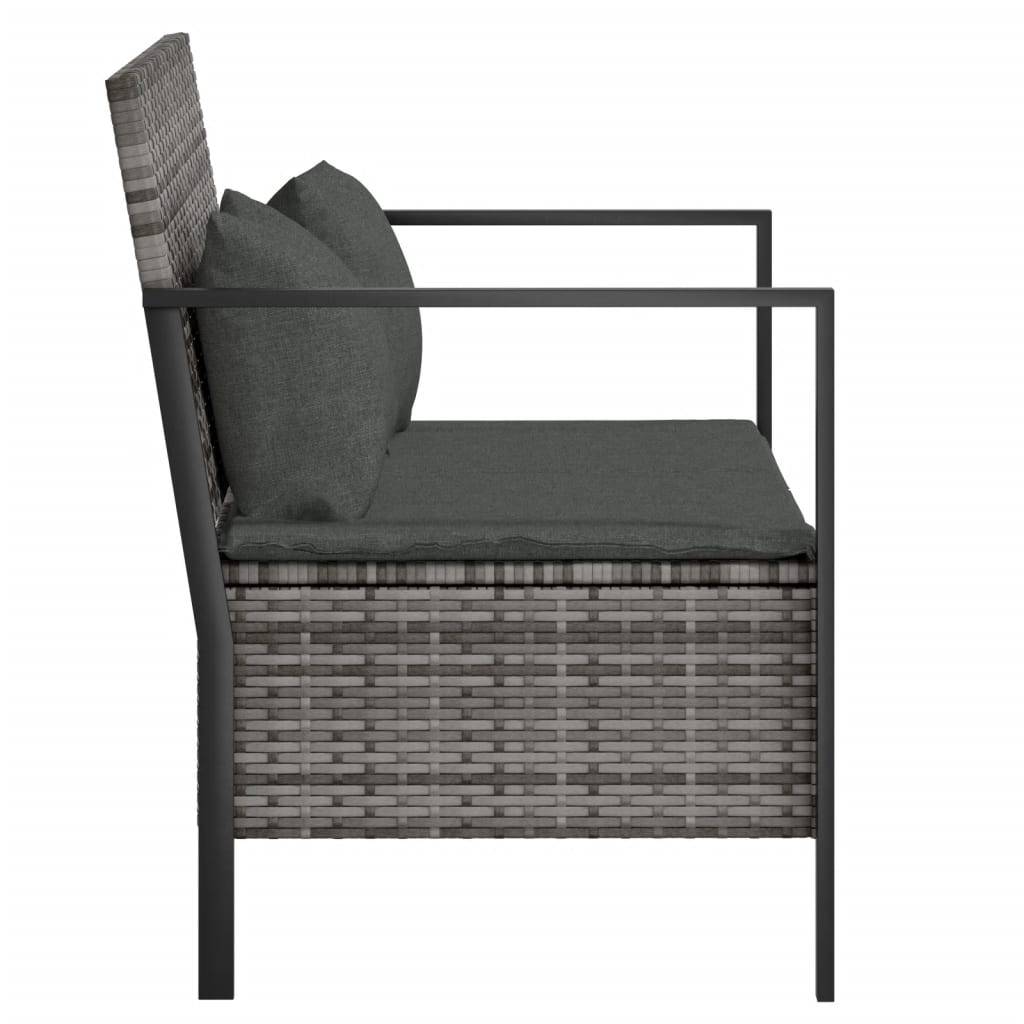 Maison Chic - Banc de jardin - Banc d'extérieur - Banquette à 2 Places avec Coussins Gris Résine Tressée-JU13914 - Imagen 4