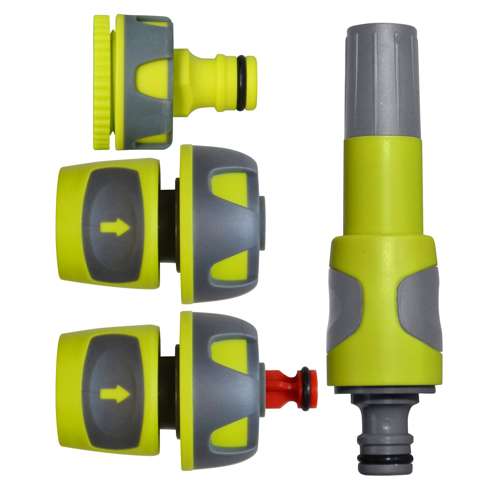 Jardibric - Jardibric Set de Base Arrosage 4 Pièces 19mm Nez de Robinet Raccords Rapides et Lance BM Kit Pratique Polyvalent Tuyau Jardin - Image 1