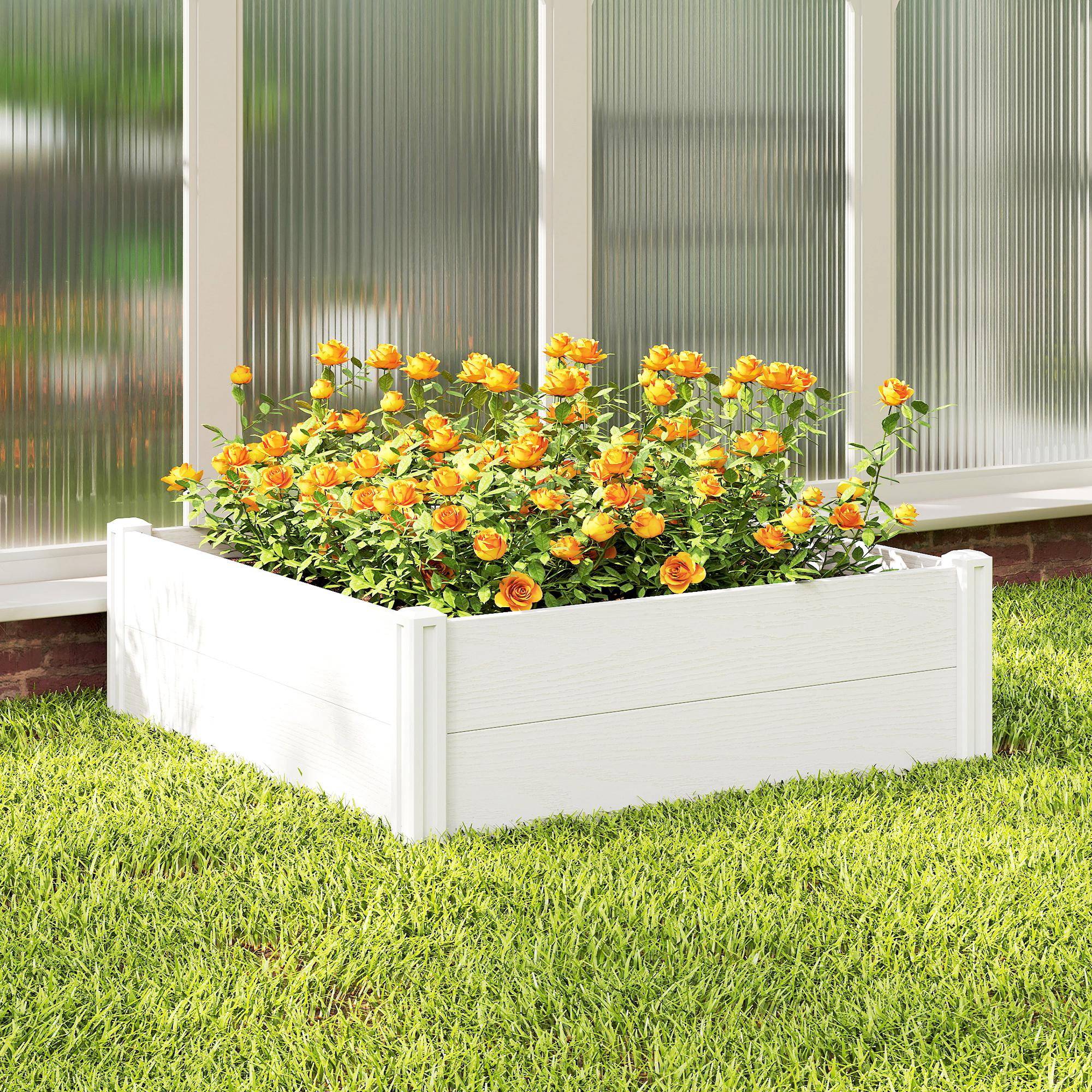Potager surélevé plastique emboîtable, DIY, 197x54x33 cm, blanc - Image 10