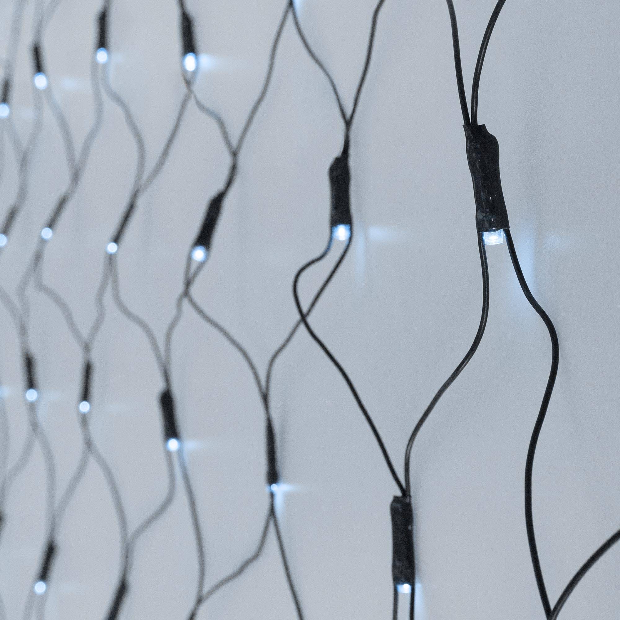 Ecd-Germany - Guirlande lumineuse filet lumineux 320 LED intérieur extérieur IP44 blanc froid - Imagen 6
