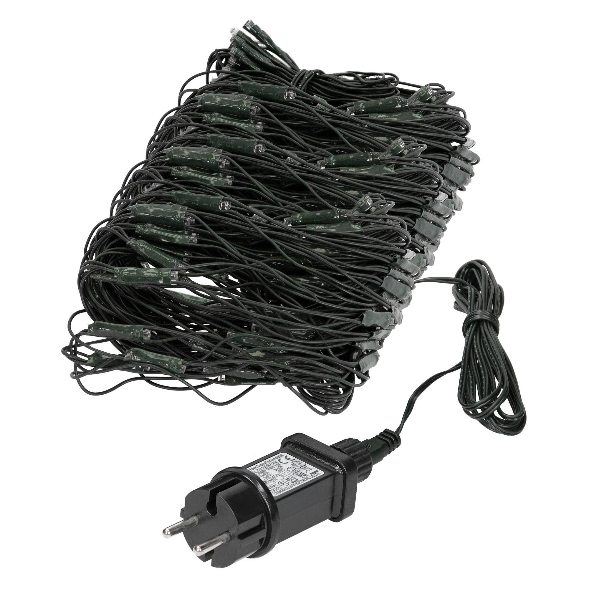 Ecd-Germany - Guirlande lumineuse filet lumineux 320 LED intérieur extérieur IP44 blanc froid - Imagen 1