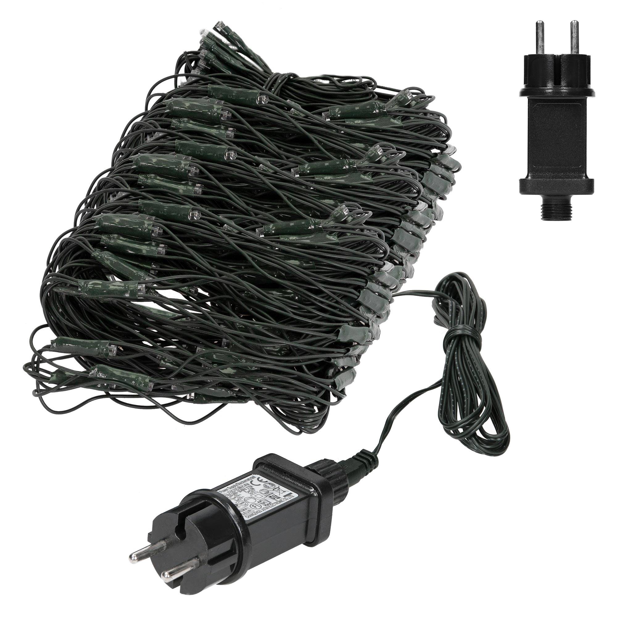 Ecd-Germany - Guirlande lumineuse filet lumineux 320 LED intérieur extérieur IP44 blanc froid - Imagen 3