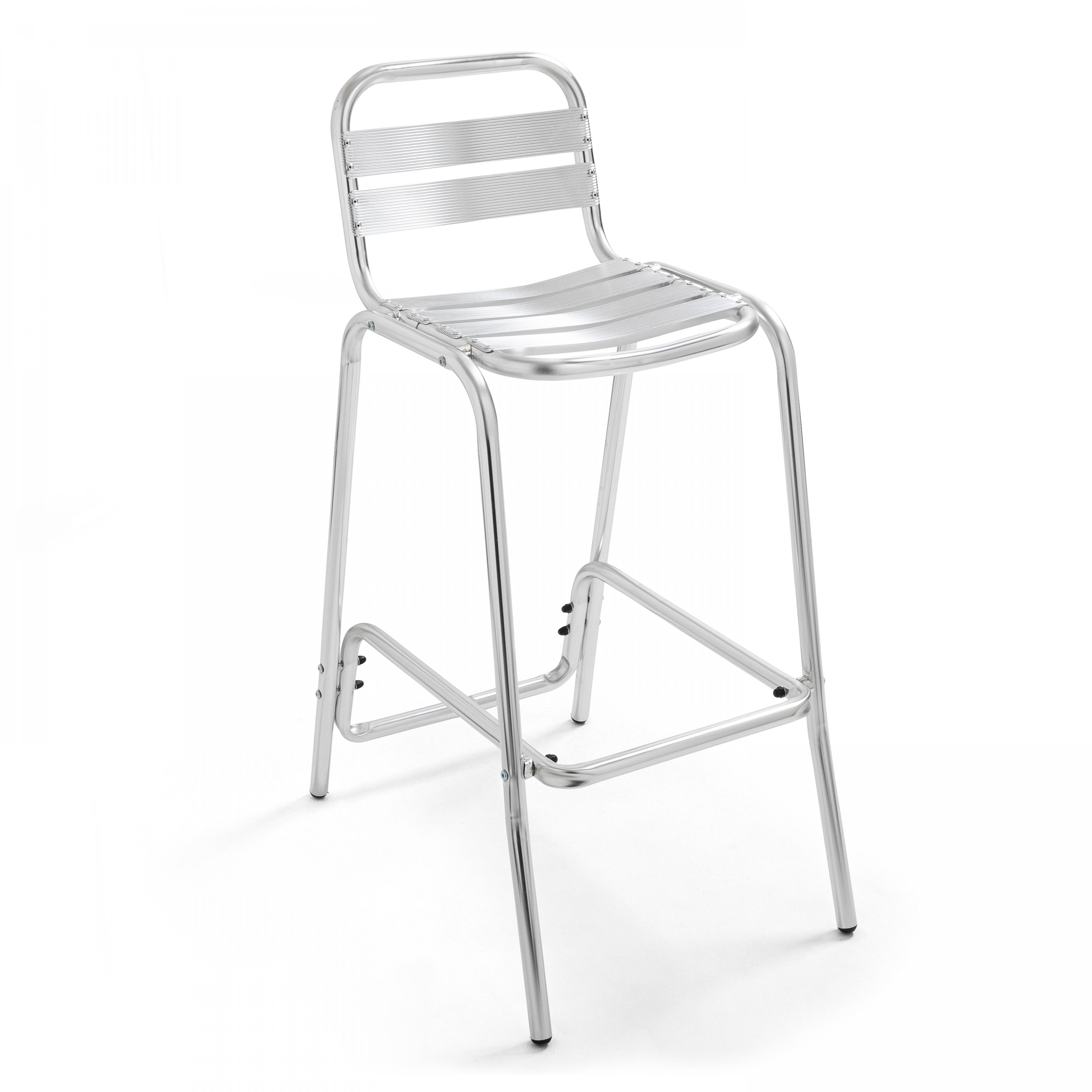 Oviala - Table de bar en aluminium et 2 tabourets Brixton - Oviala - Imagen 4