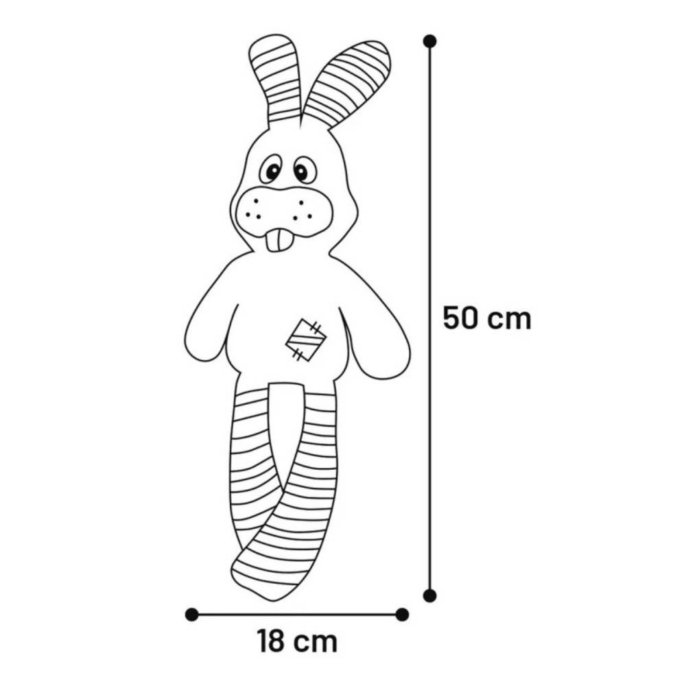 Flamingo - Peluche Lapin gris pieno 50 cm, pour chien - Imagen 3