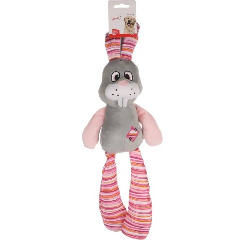 Flamingo - Peluche Lapin gris pieno 50 cm, pour chien - Imagen 4