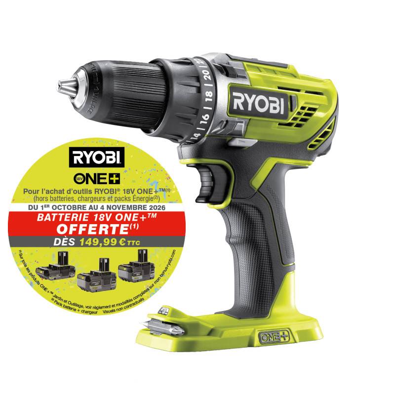 Ryobi - Perceuse-visseuse RYOBI 18V One+ sans batterie ni chargeur R18DD3-0 - Image 2