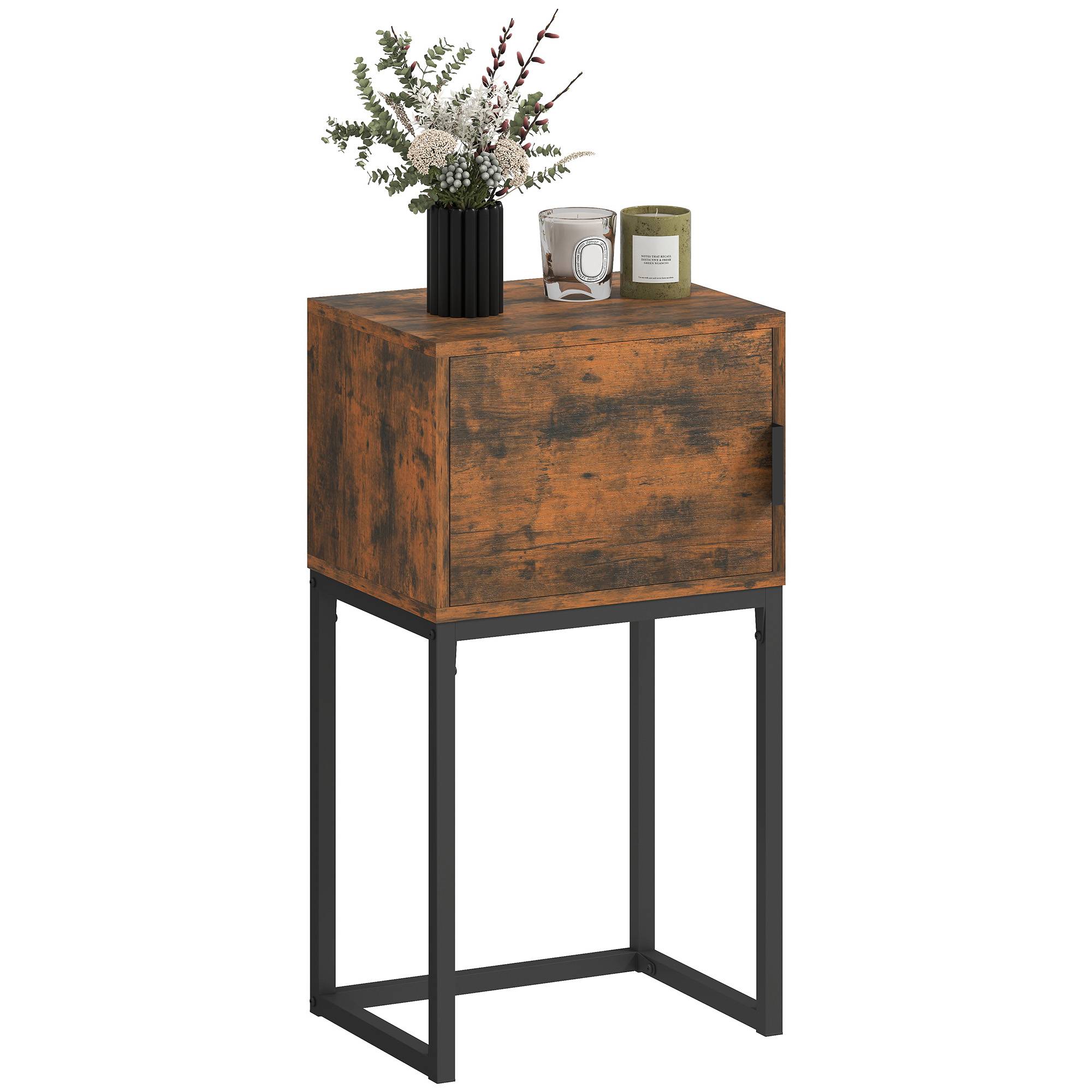 Console étroite, meuble de rangement, style industriel, salon/entrée, 40 x 30 x 76 cm, marron rustique - Image 1