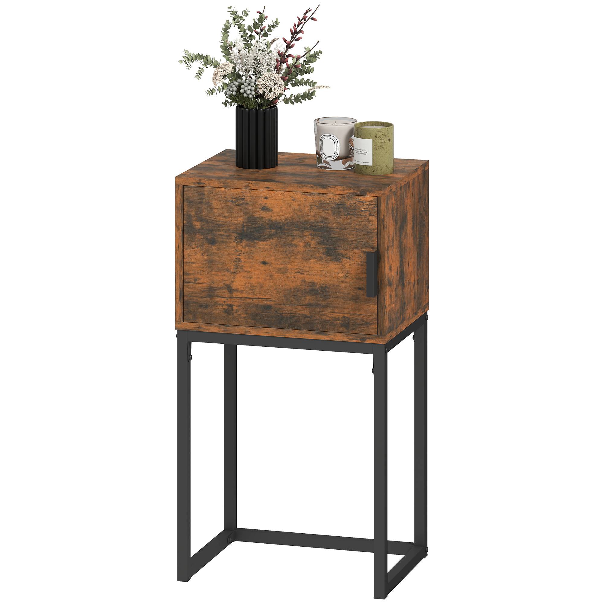 Console étroite, meuble de rangement, style industriel, salon/entrée, 40 x 30 x 76 cm, marron rustique - Image 2