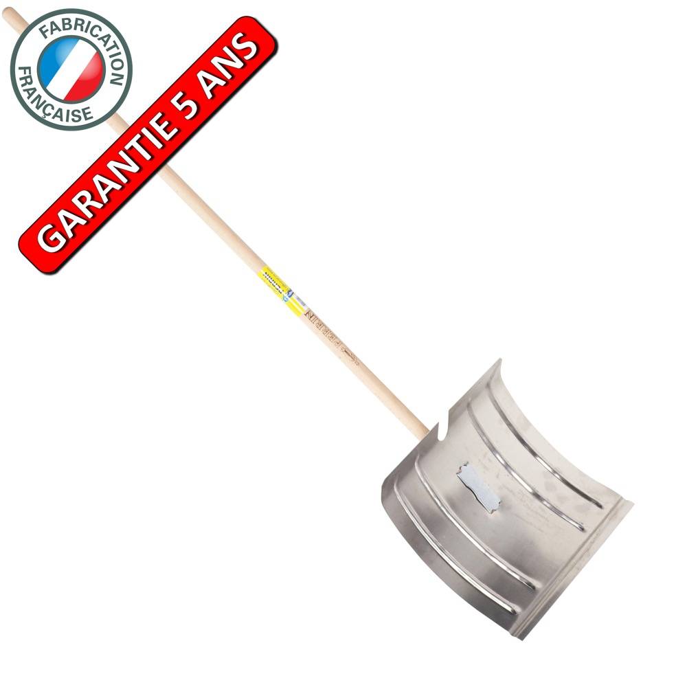Outils Perrin - Poussoir à neige  aluminium 42 cm fix rapide manche 1,30 m, outil pour le déneigement Outils Perrin