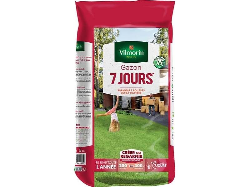 Vilmorin - Gazon 7 jours semences 5 kg - VILMORIN