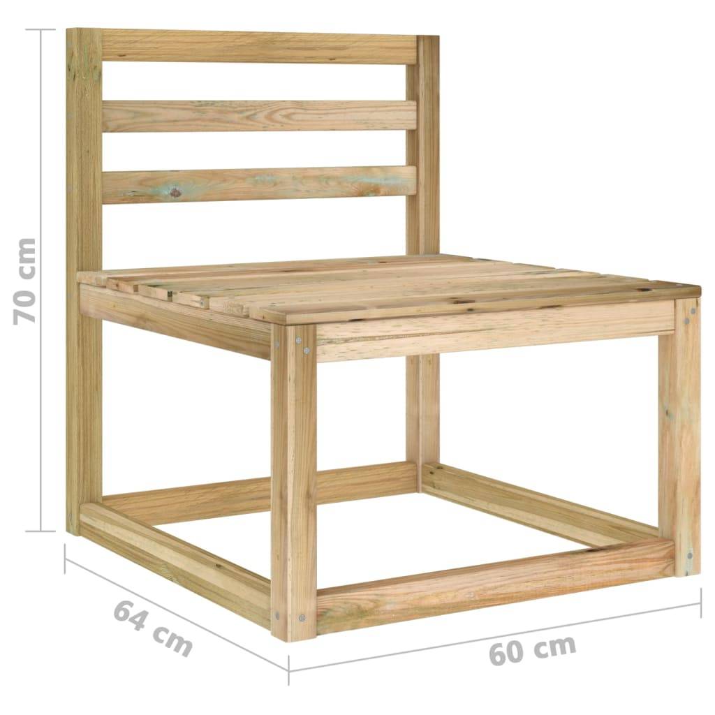 Helloshop26 - Salon de jardin meuble d'extérieur ensemble de mobilier 6 pièces bois de pin imprégné de vert - Imagen 6