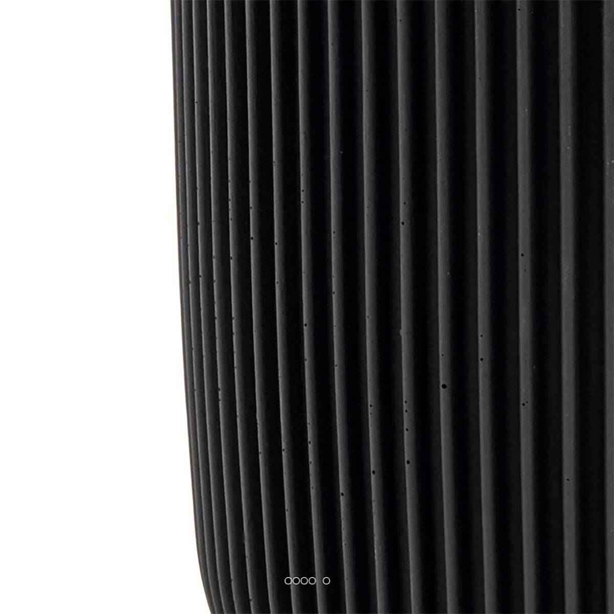 Artificielles - Pot Groove plastique forme eggpot H 13 x D 14cm Noir - dimhaut: H 13 cm - couleur: Noir - Imagen 2