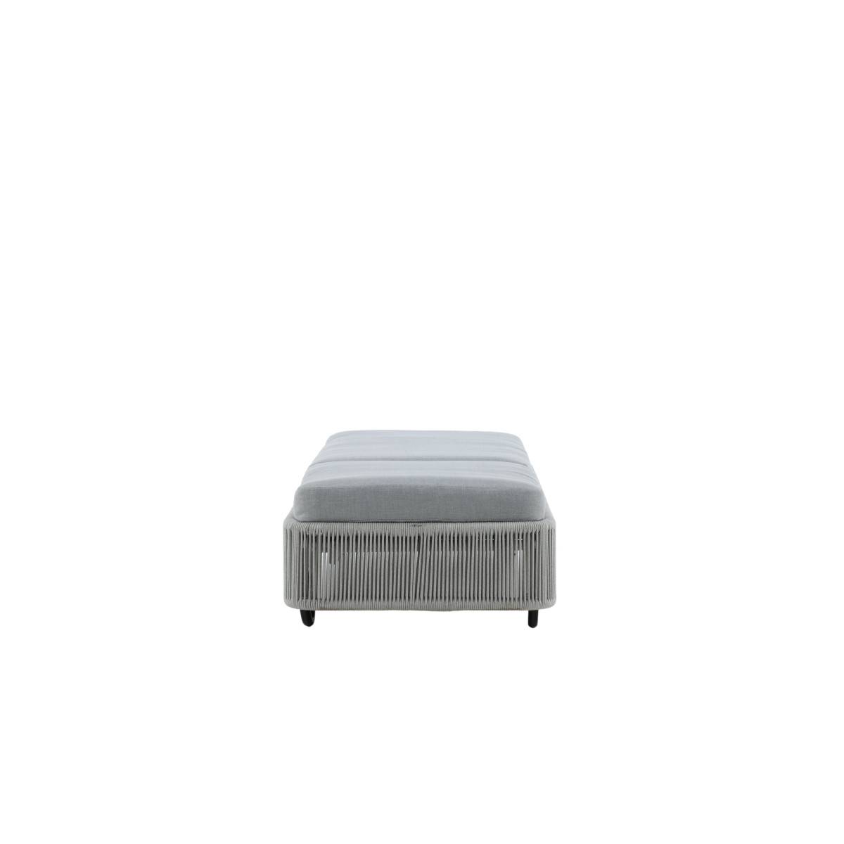 Paris Prix - Transat à Roulettes "Virya" 205cm Blanc & Gris - Image 3