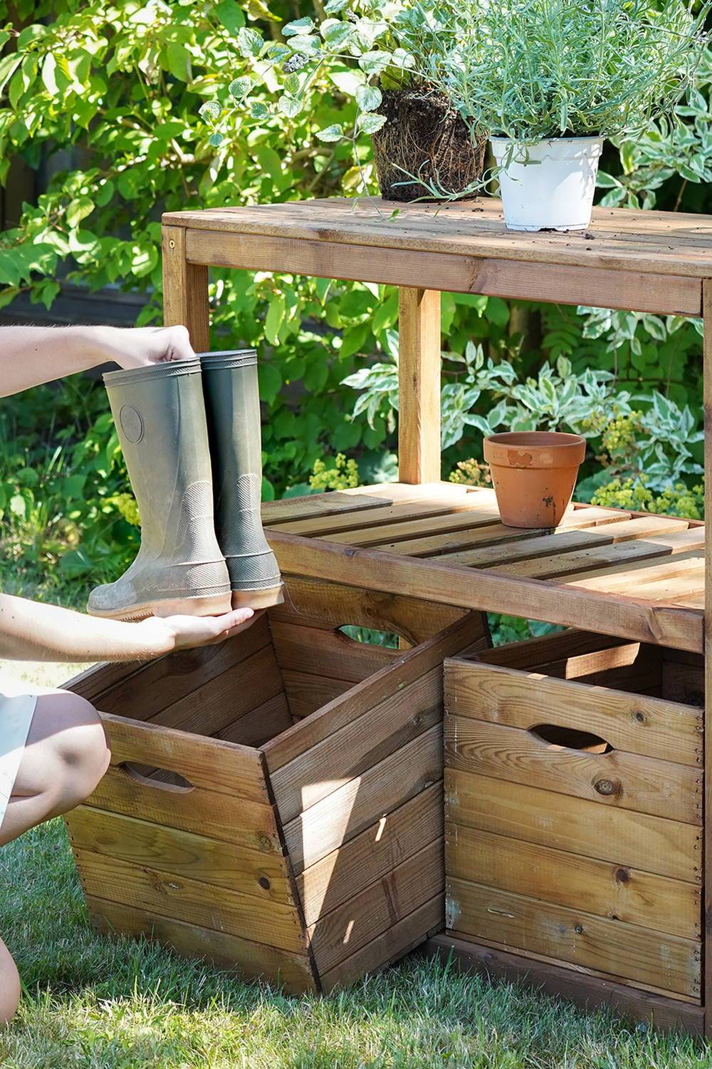 Jardipolys - Table de préparation TERO 91 x 45 x H. 90 cm - pin classe 3 FSC ® Jardipolys - Imagen 5