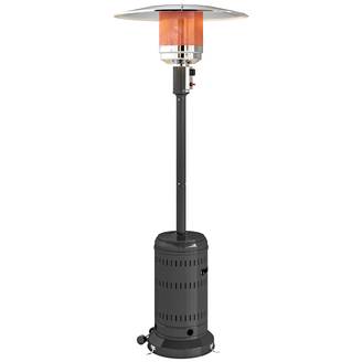 Chauffage de terrasse au gaz portable, puissance réglable, structure robuste, finition noire