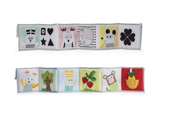 Livre 3 en 1 en tissu - Couleurs contrastees - Buki