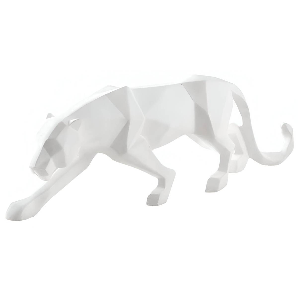 Aubry Gaspard - Léopard en résine blanche origami - Imagen 1