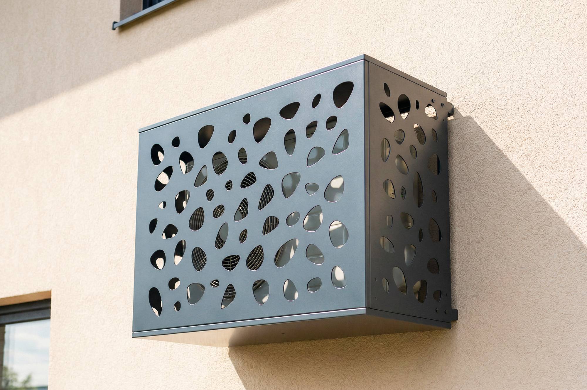 CASANOOV - Casanoov Cache Climatiseur Extérieur Acier Gris Anthracite Taille S 90x68x60 Sunny Avec Face Inférieure