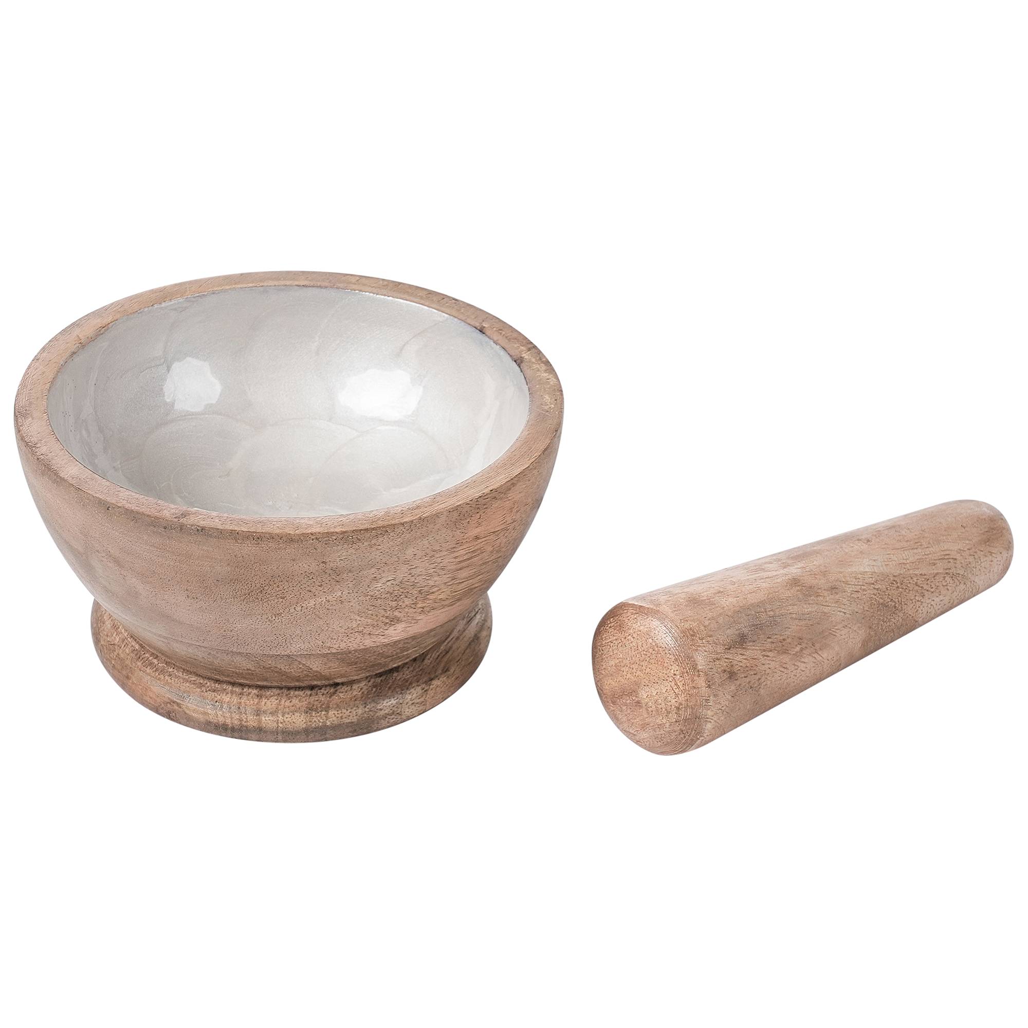 Beliani - Service de table Manguier Marron/blanc QENA - 12x12x7- Beliani - Image 4