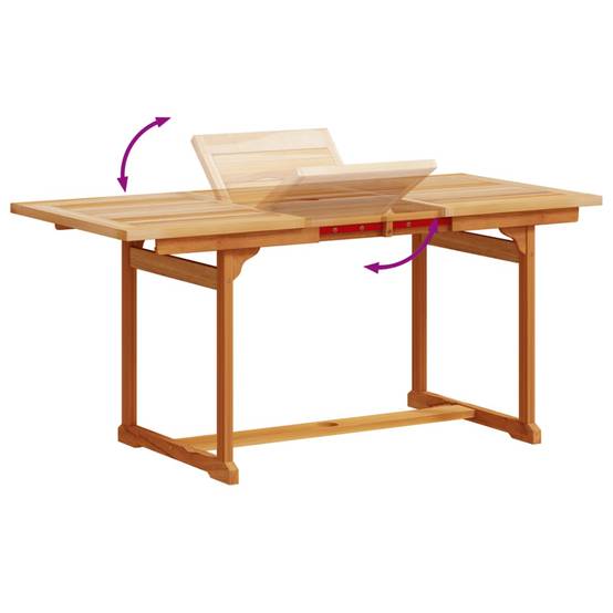 Table et Chaises de Jardin 7 Pièces en Bois d'Acacia Set Extensible avec Assises Textilène Crème – ComfortXL Outdoor Living - Image 6