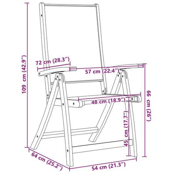 Table et Chaises de Jardin 7 Pièces en Bois d'Acacia Set Extensible avec Assises Textilène Crème – ComfortXL Outdoor Living - Image 5