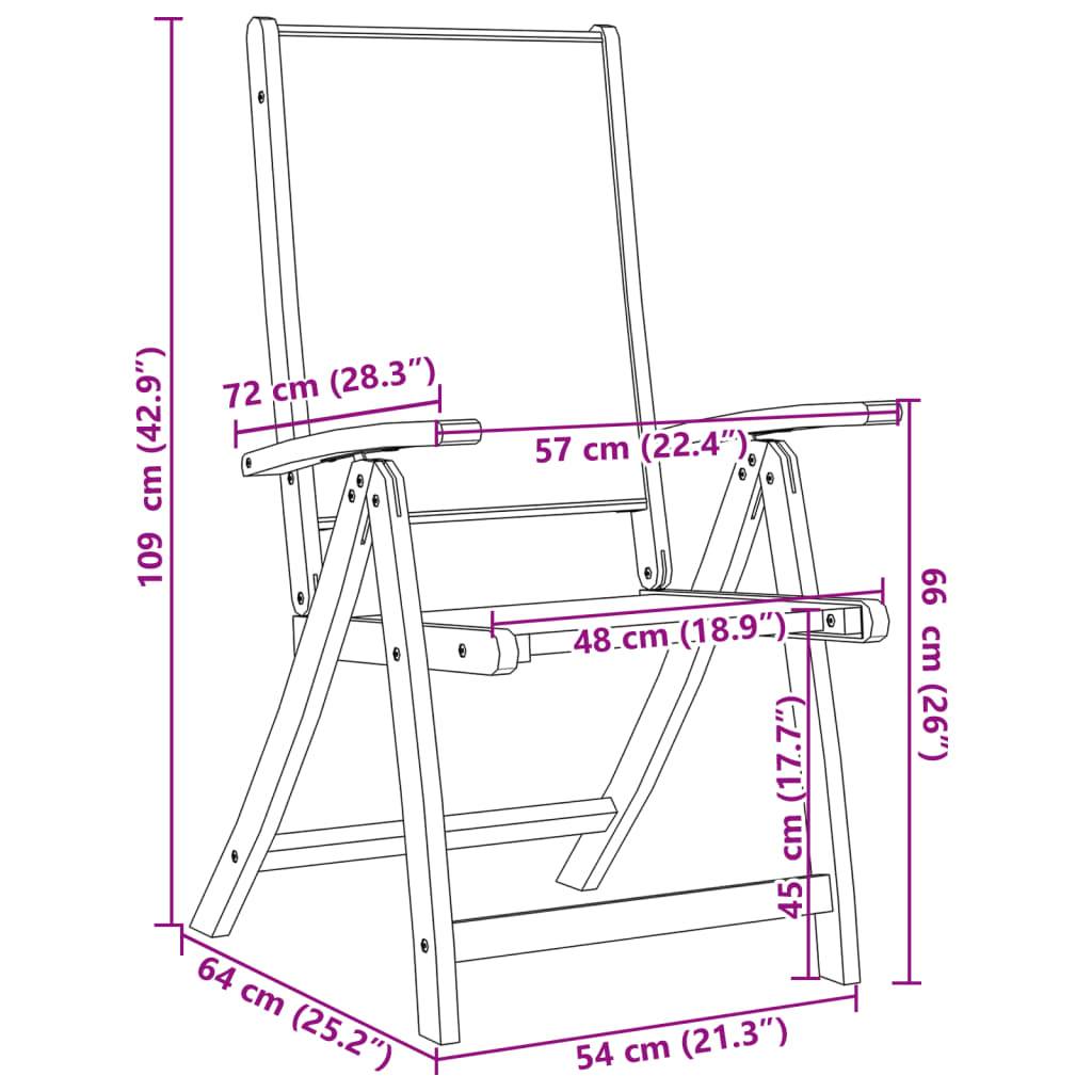 Table et Chaises de Jardin 7 Pièces en Bois d'Acacia Set Extensible avec Assises Textilène Crème – ComfortXL Outdoor Living - Image 5