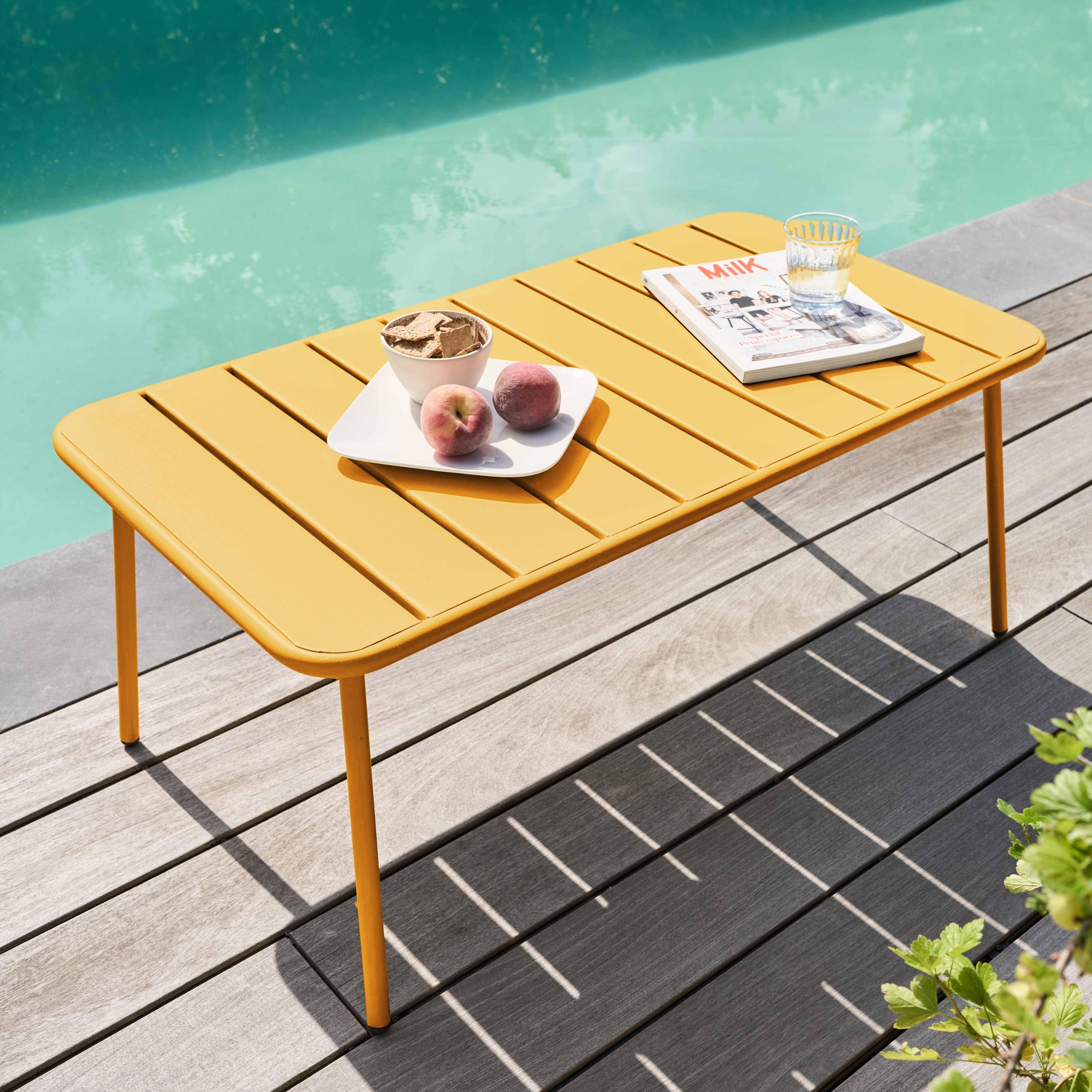 Oviala - Table basse de jardin acier jaune 90 x 50 cm Palavas - Oviala - Imagen 2
