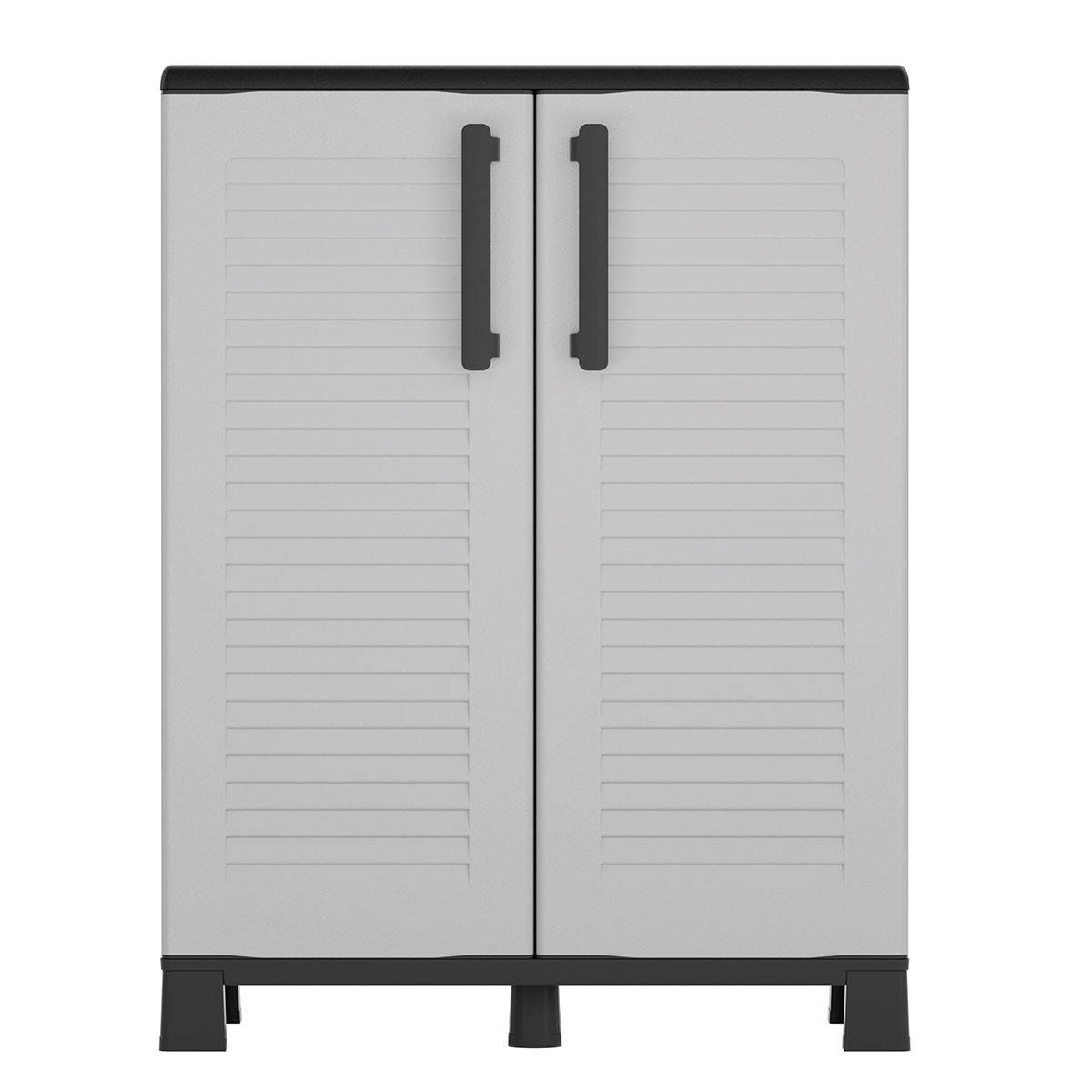 Armoire de rangement 2 portes Gris 68x37x90cm - Meuble de rangement Garage Maison Terrasse - Image 1