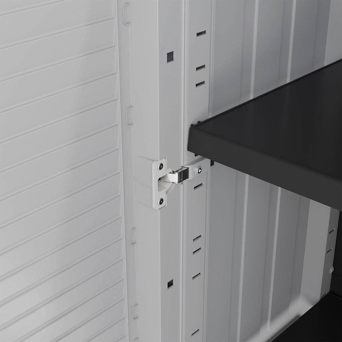 Armoire de rangement 2 portes Gris 68x37x90cm - Meuble de rangement Garage Maison Terrasse - Image 6