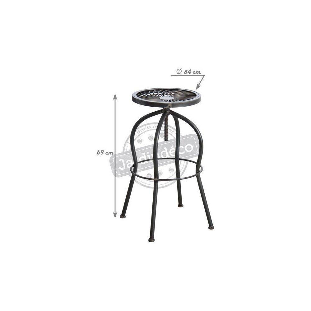 Aubry Gaspard - Tabouret haut pivotant en métal Gris - Imagen 2