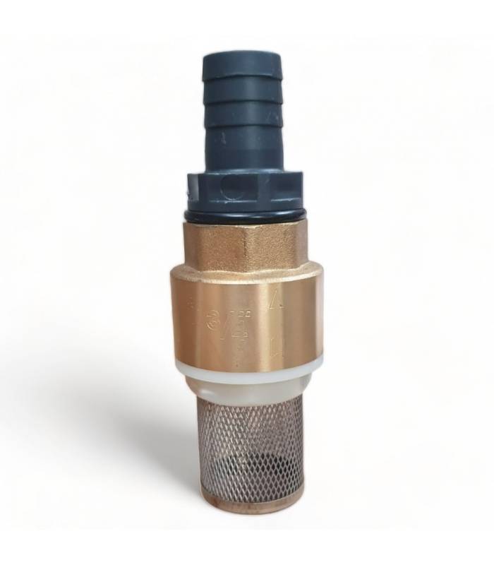 Clapet anti retour en laiton avec crépine et manchette, pour pompe - 3/4 pouce (20 mm) - Image 1