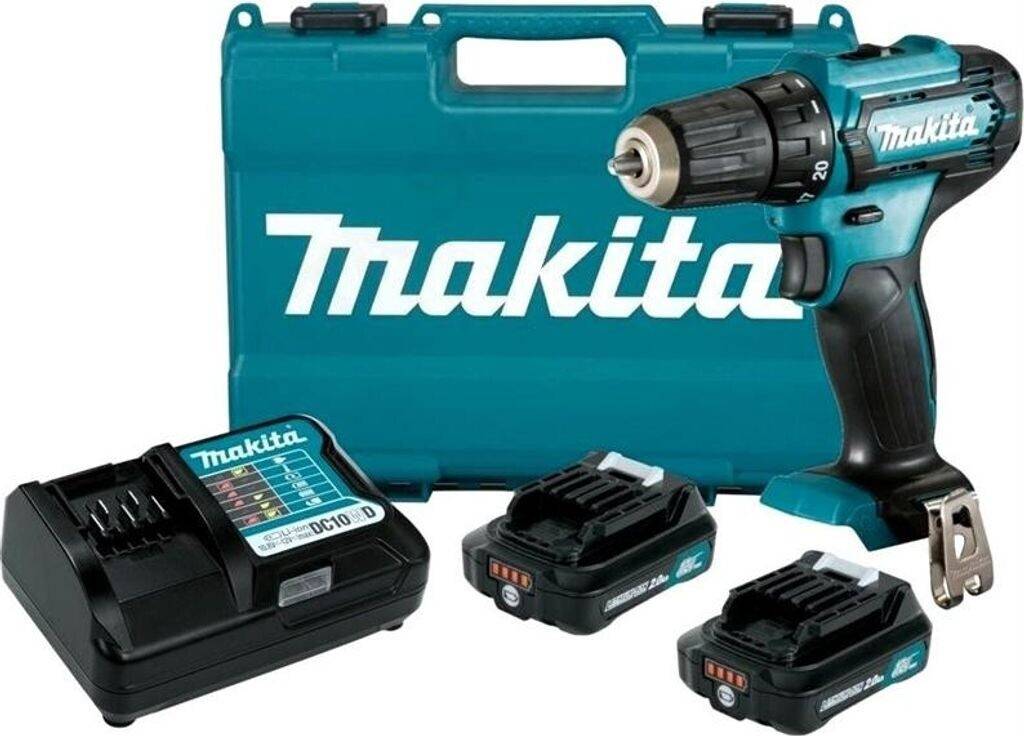 Makita - Perceuse visseuse 12 V CXT - MAKITA - avec 2 batteries 2Ah - chargeur - coffret - DF333DWAE