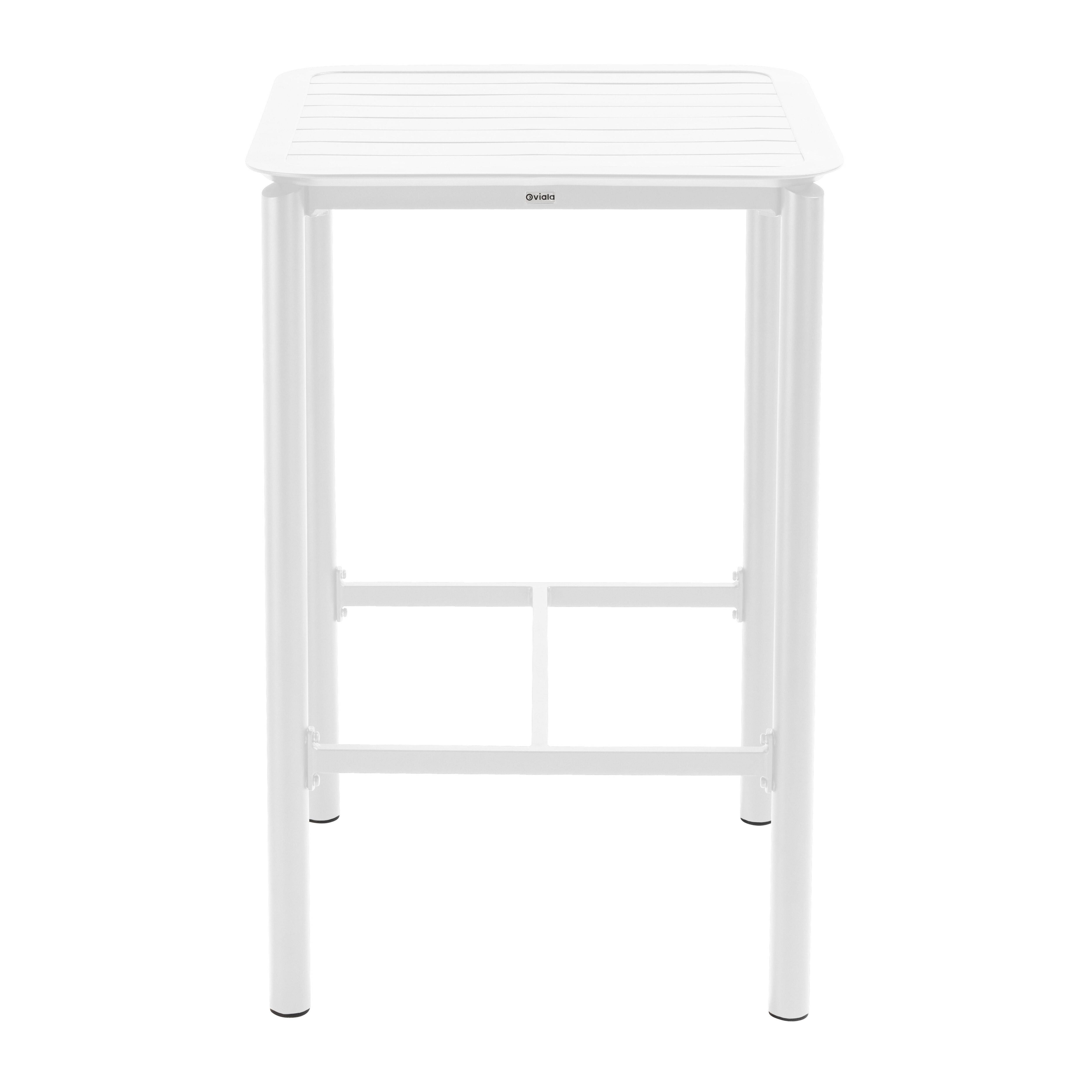 Oviala - Table haute de terrasse avec 2 chaises en aluminium blanc Almada - Oviala - Imagen 3