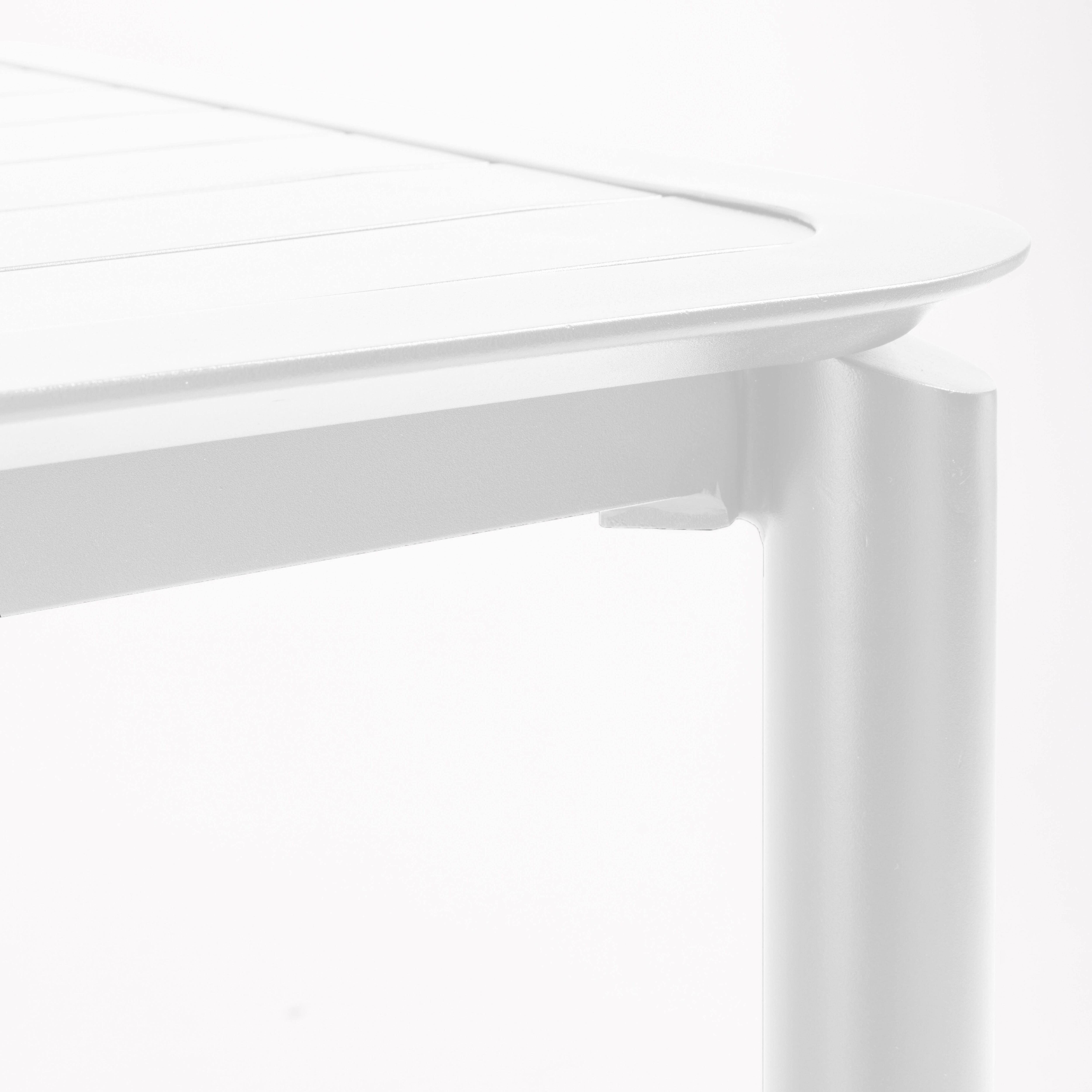 Oviala - Table haute de terrasse avec 2 chaises en aluminium blanc Almada - Oviala - Imagen 4