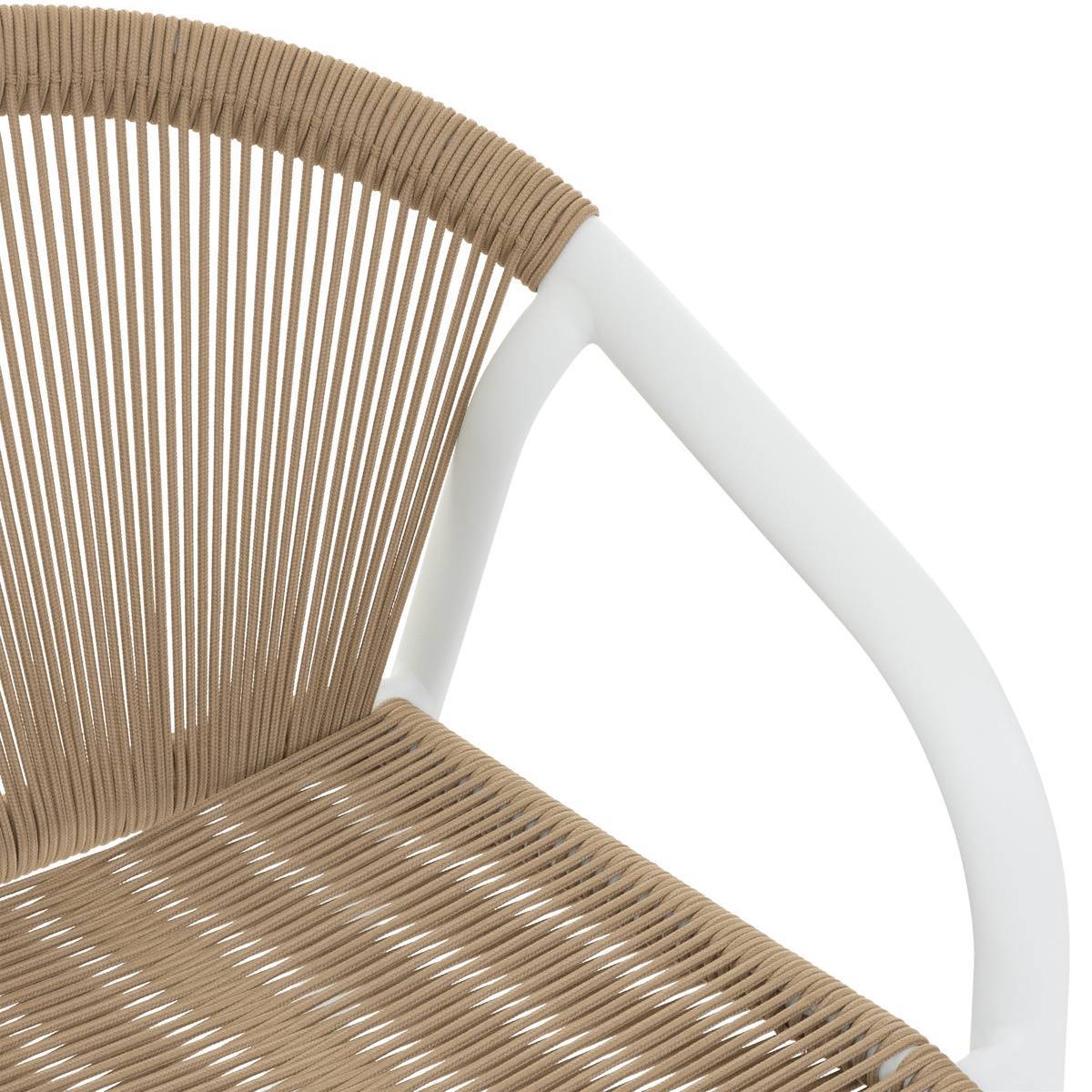 Hesperide - Fauteuil de jardin empilable "Riu" miel & blanc en aluminium traité en epoxy - Hespéride - Imagen 2