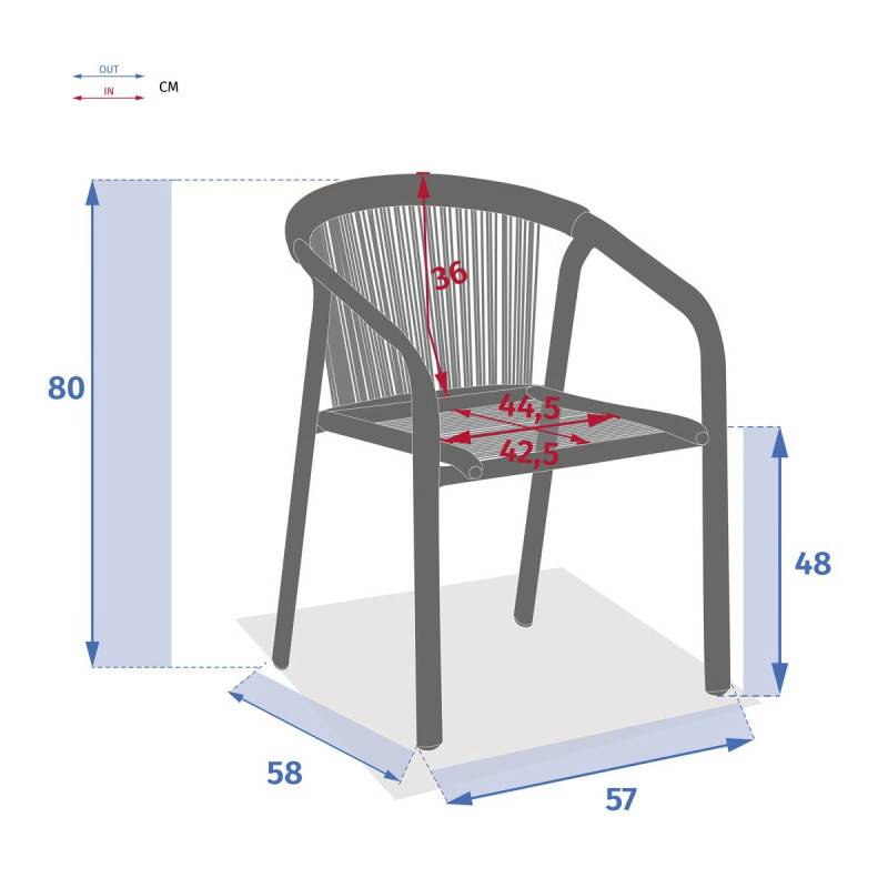 Hesperide - Fauteuil de jardin empilable "Riu" miel & blanc en aluminium traité en epoxy - Hespéride - Imagen 4