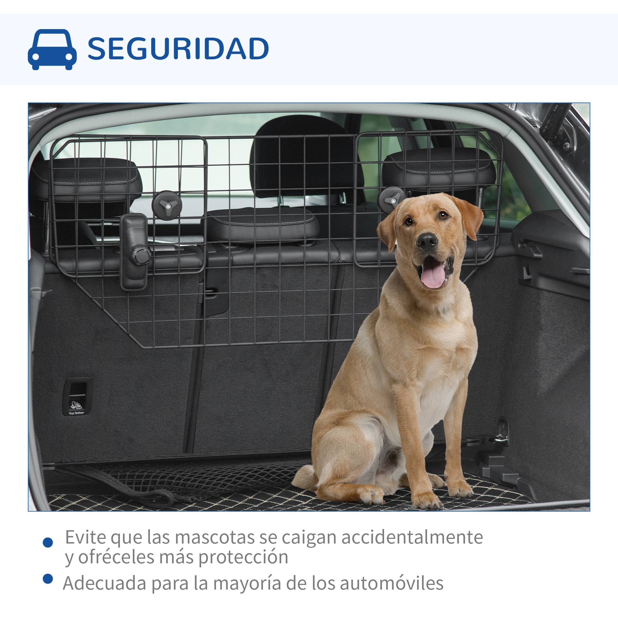 Barrière de Sécurité Universelle pour Chien en Voiture, Métal Extensible pour Sièges Arrière et Coffre, 90–120 x 40,5 cm, Noir - Image 9