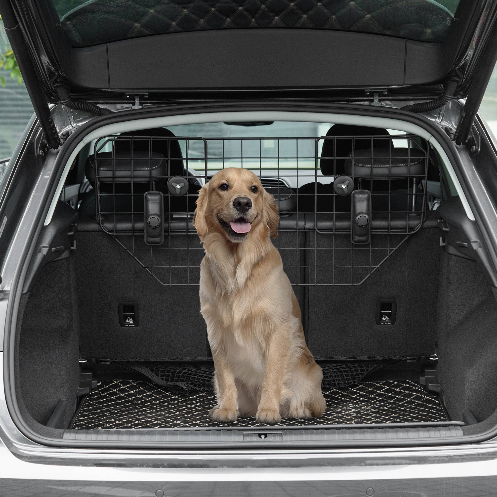 Barrière de Sécurité Universelle pour Chien en Voiture, Métal Extensible pour Sièges Arrière et Coffre, 90–120 x 40,5 cm, Noir - Image 3