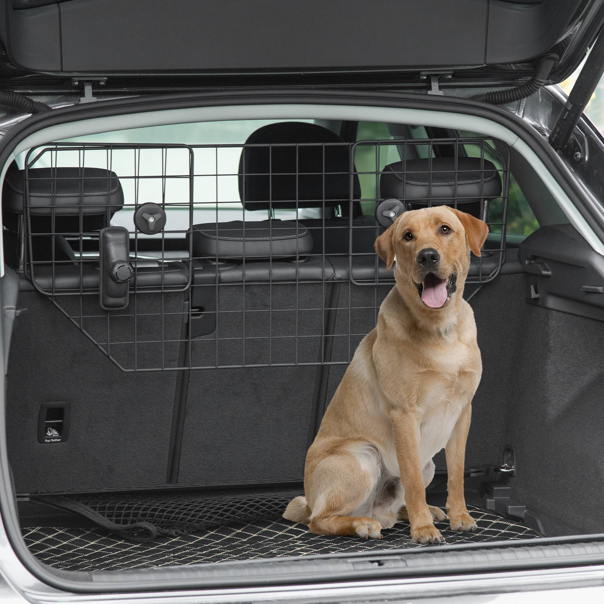Barrière de Sécurité Universelle pour Chien en Voiture, Métal Extensible pour Sièges Arrière et Coffre, 90–120 x 40,5 cm, Noir - Image 4