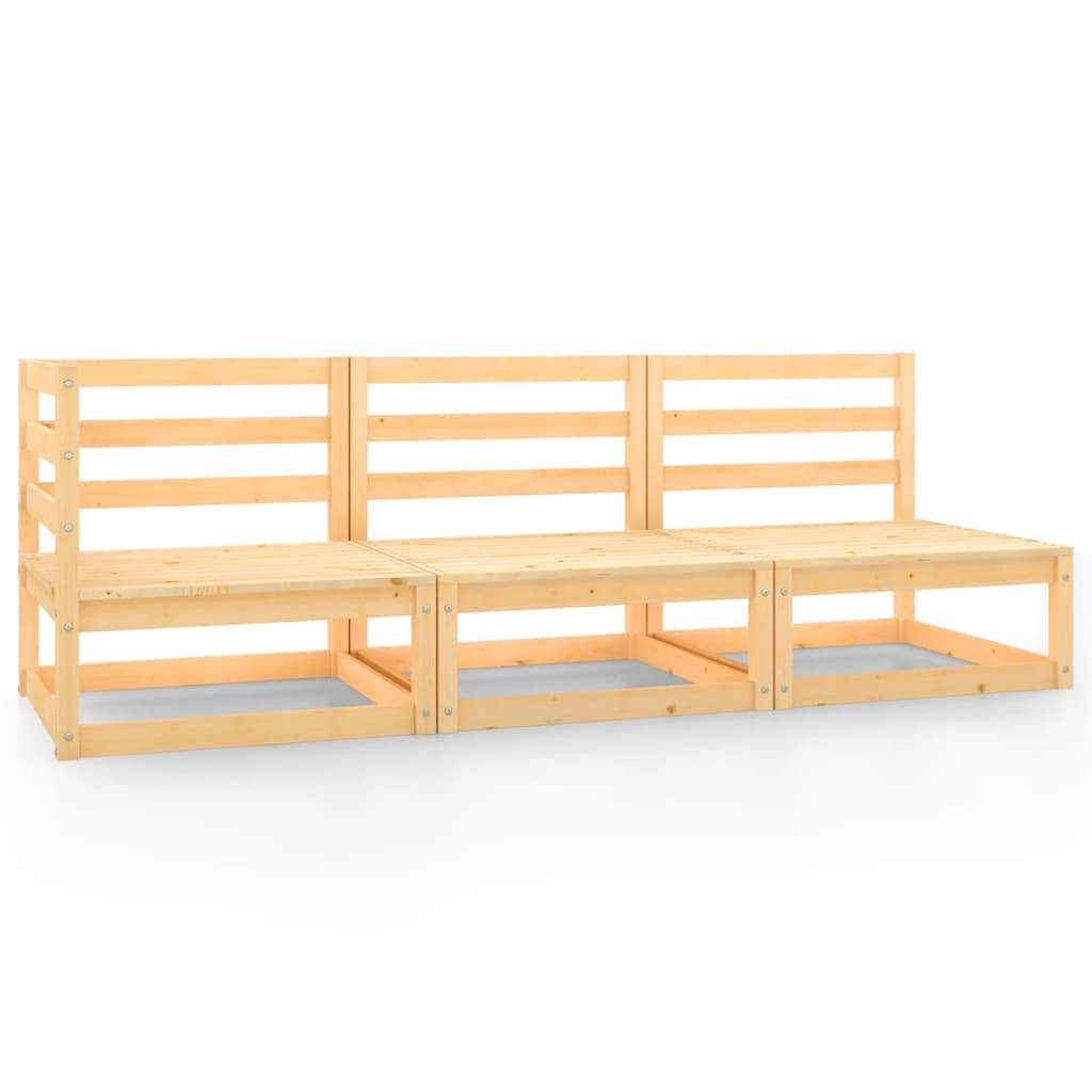Helloshop26 - Salon de jardin meuble d'extérieur ensemble de mobilier 3 pièces bois de pin massif - Imagen 1