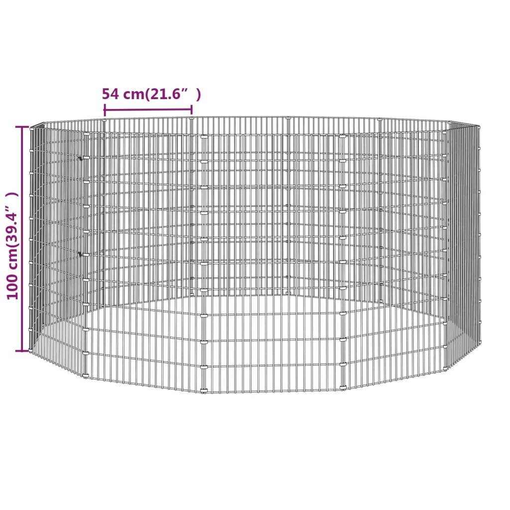Vidaxl - Enclos pour animaux en liberté 12 panneaux 54 x 100 cm Fer galvanisé vidaXL 171584 - Imagen 2
