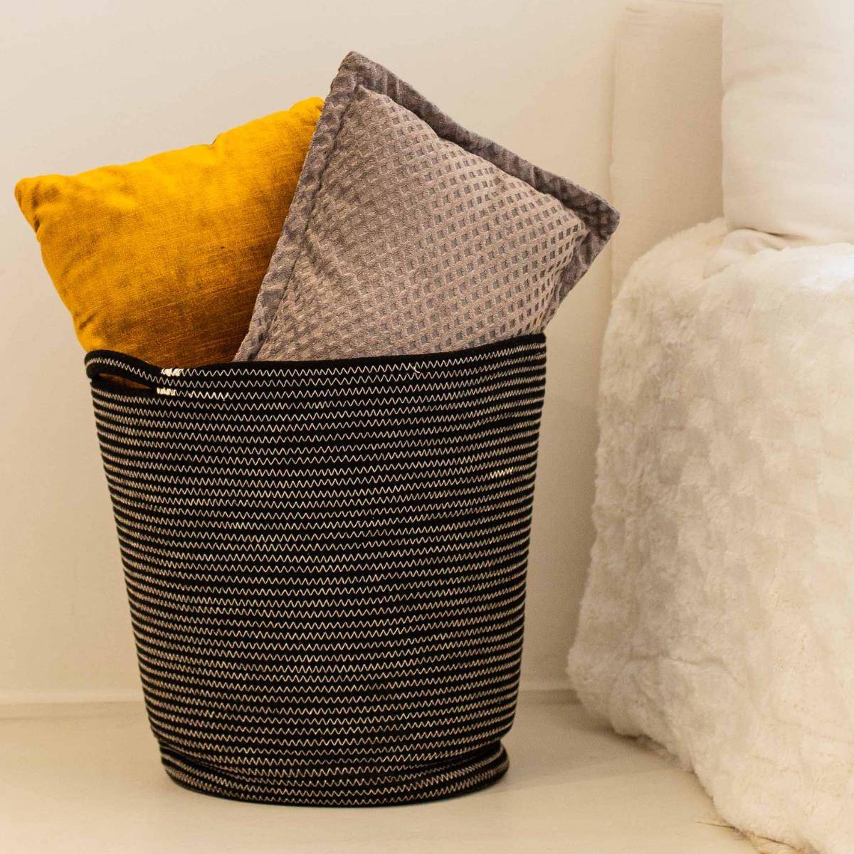 Le Marquier - Panier A Bûches Deco Navy Noir - Image 6