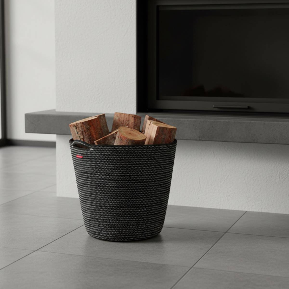 Le Marquier - Panier A Bûches Deco Navy Noir - Image 5