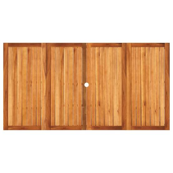 Très Grande Table de Jardin 180cm 8 Personnes, Résine Tressée Grise et Plateau Bois d'Acacia – ComfortXL Outdoor Living - Image 6