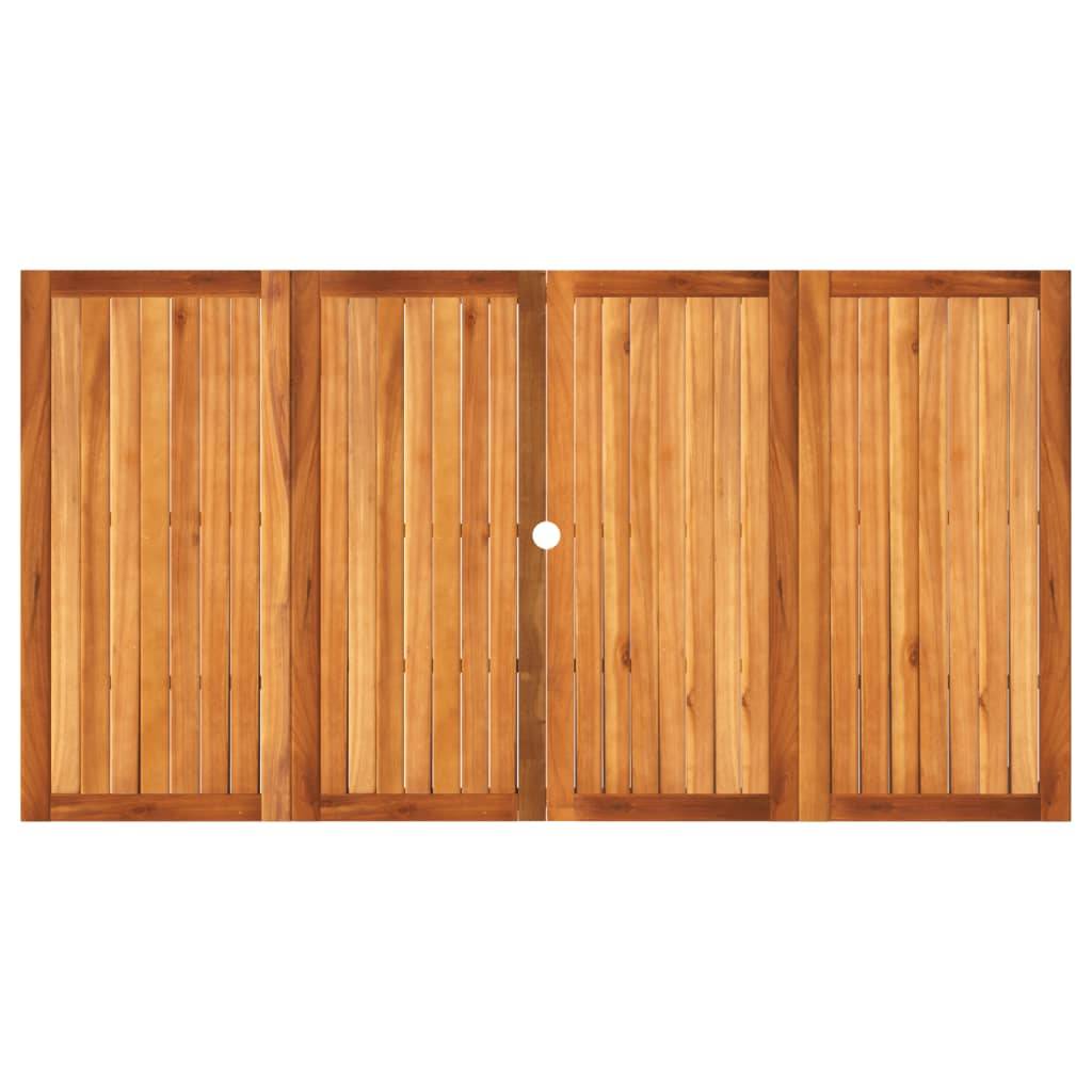 Très Grande Table de Jardin 180cm 8 Personnes, Résine Tressée Grise et Plateau Bois d'Acacia – ComfortXL Outdoor Living - Image 6