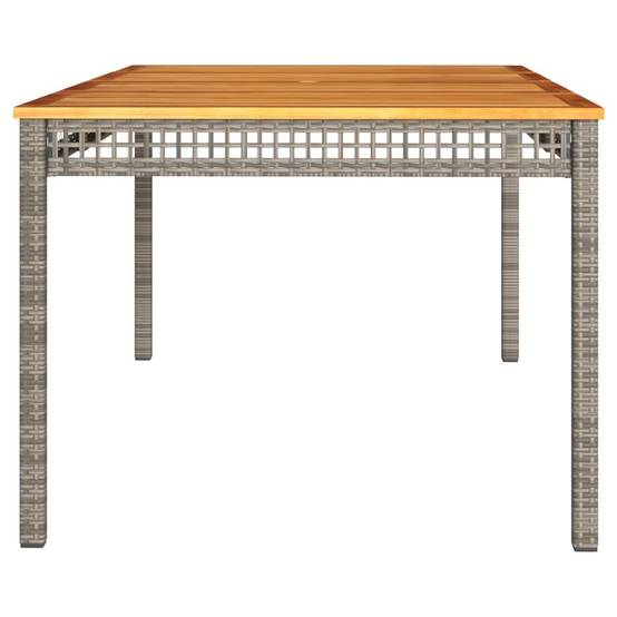 Très Grande Table de Jardin 180cm 8 Personnes, Résine Tressée Grise et Plateau Bois d'Acacia – ComfortXL Outdoor Living - Image 5